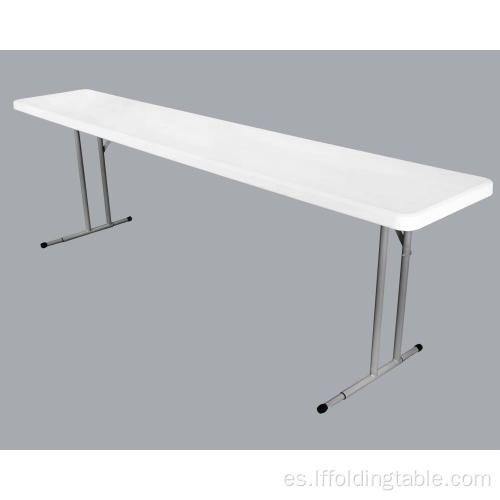 Mesa plegable rectangular para reuniones estrechas de 8 pies